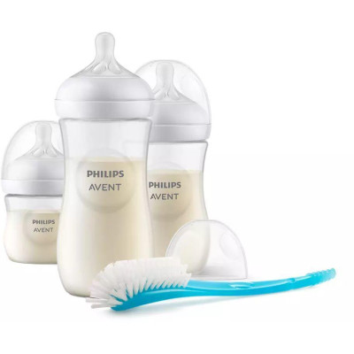 AVENT SCD837/12 Sada 3 fliaš Responsive Natural + štetec na fľaše