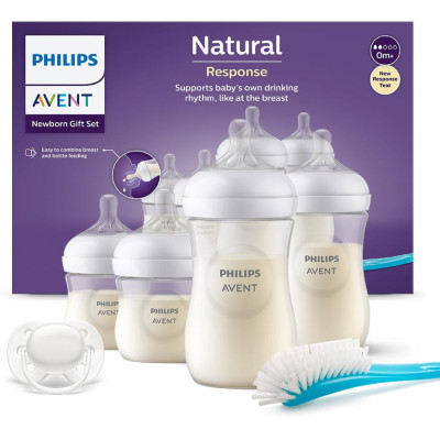 AVENT SCD838/11 Súprava 4 citlivých fliaš + kefa na fľaše + cumlík na fľašu