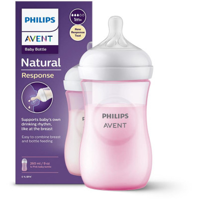 AVENT SCY903/11 Fľaša Natural Responsive Pink 260 ml