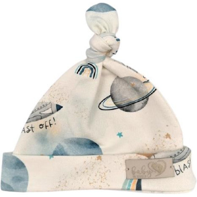 BABY 01087 Czapka niemowlęca smerfetka Kosmos ecru 3-6m