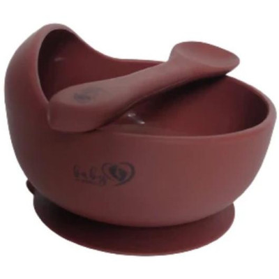 BABY 01565 Miska silikonowa z przyssawką i łyżeczką Elderberry
