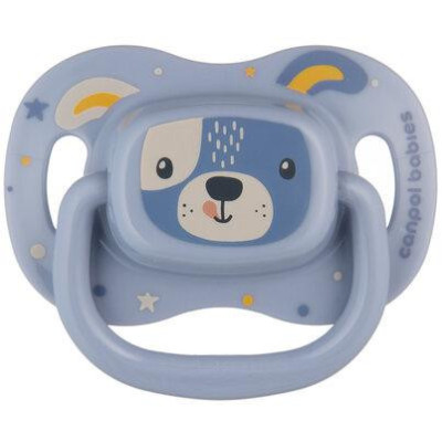 CANPOL 34/926 Smoczek uspokajający silikonowy 18+ symetryczny Cute Animals niebieski