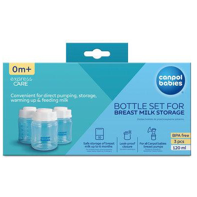 CANPOL 35/235 Zestaw butelek do przechowywania pokarmu 3x120ml