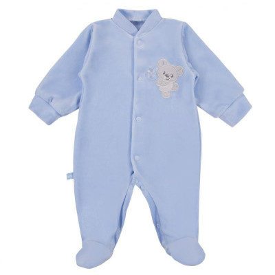 EWA 931030 NEWBORN Pajac welur niebieski 68