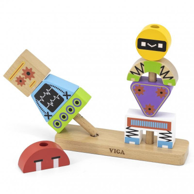 VIGA 44652 Pyramídové puzzle Roboty+Vzory 8el.