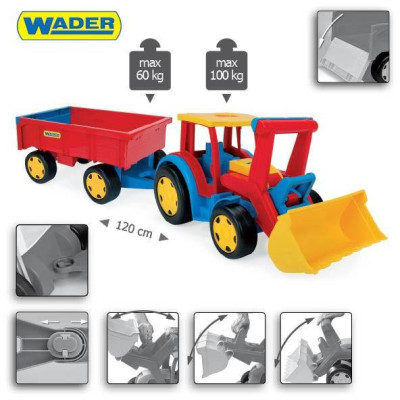 WADER 66300 Gigant - Traktor Ładowarka z Przyczepą
