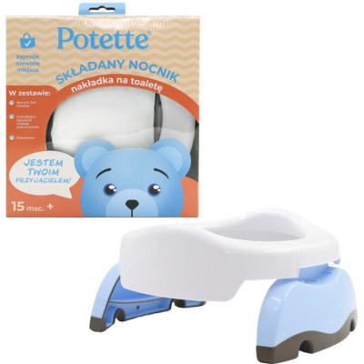 POTETTE PLUS 30229PPWHLBB 2w1 Nocnik dla dziecka i nakładka na toaletę biało-niebieski