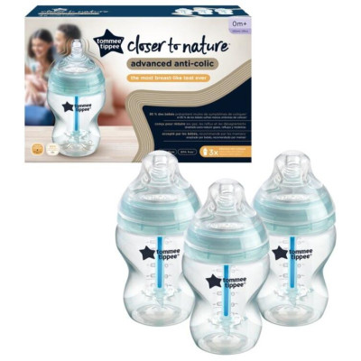 TOMMEE TIPPEE TTP422746 Butelka plastikowa anti-colic 260 ml 3pak