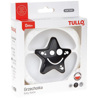 TULLO 156 Grzechotka czarno-biała gwiazdka