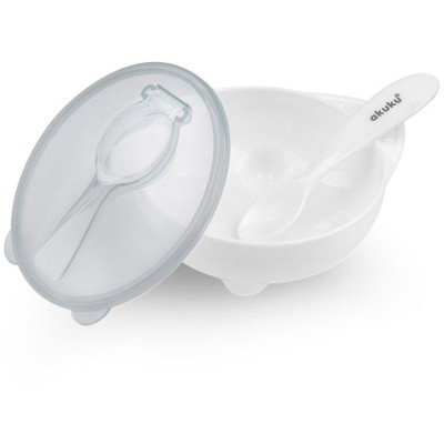 AKUKU A0424 Miseczka z łyżeczką white