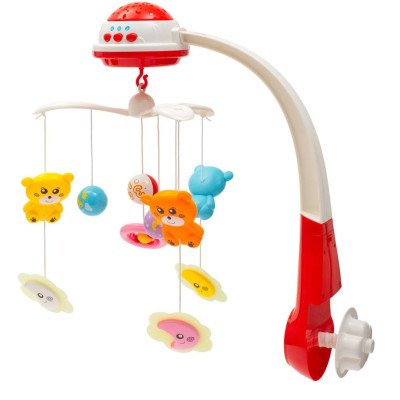 BABY MIX 37046 Karuzelka plastikowa z projektorem czerwona