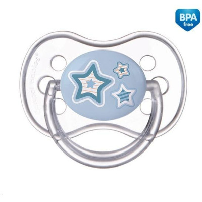 CANPOL 22/580 Smoczek uspokajający silikonowy symetryczny 0-6m-cy NEWBORN BABY niebieski