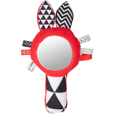 CANPOL 68/080 Zabawka kontrastowa z piszczkiem i lusterkiem SENSORY TOYS