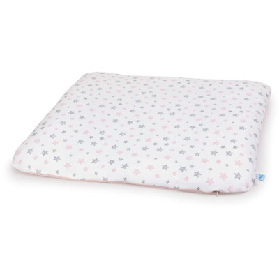 CEBA 848-626-604 Pokrowiec na przewijak miękki (75x72) 2 szt Grey Stars, Light grey+ Pink Stars, Pink*