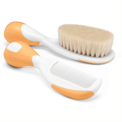 CHICCO 00006569000000 Szczotka+grzebień naturalne włosie pomarańczowa
