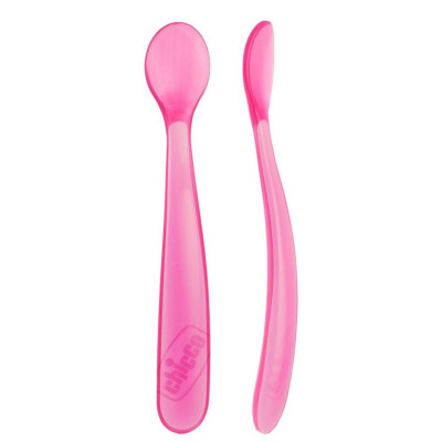 CHICCO 00006828110000 Miękkie łyżeczki silikonowe 6m+ 2 szt pink