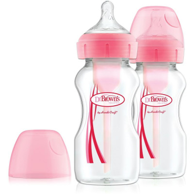 Dr.Browns WB92601 Butelka szeroka szyjka 270 ml PP OPTIONS PLUS 2 PAK różowy