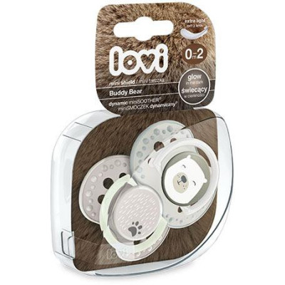 LOVI 22/862 Smoczek silikonowy dynamiczny 0-2m 2szt Buddy Bear