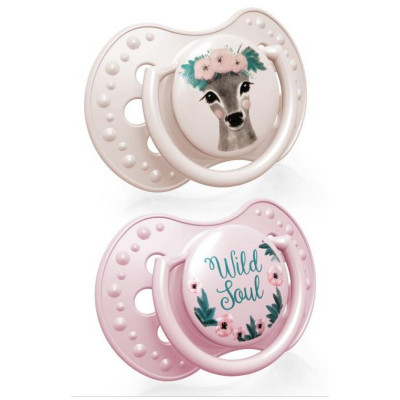 LOVI 22/881 Smoczek silikonowy dynamiczny 0-2m 2 szt Wild Soul Girl