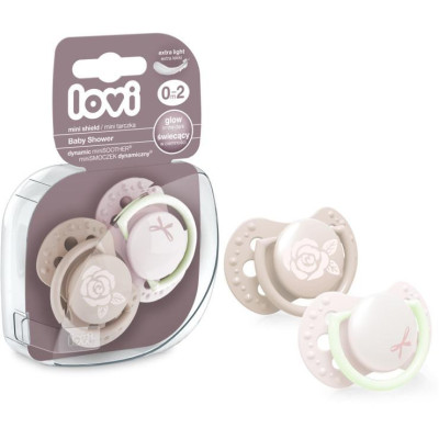 LOVI 22/900 Smoczek silikonowy dynamiczny 0-2m 2 szt Baby Shower Girl