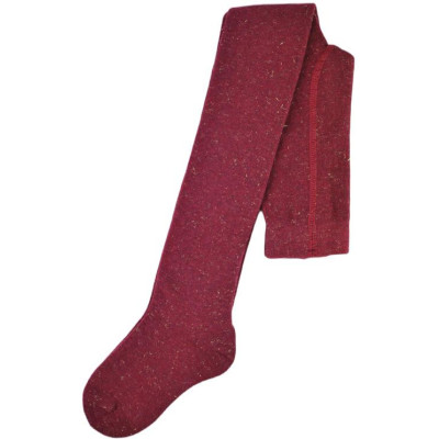 NOVITI RB002-G-04 Rajstopy bawełna bordo melanż złoty lureks 80/86