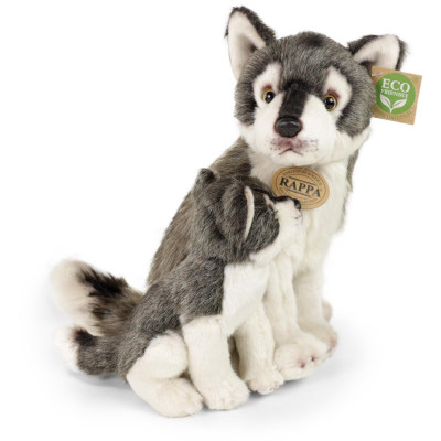 Plyšový vlk s mláďaťom 27cm ECO-FRIENDLY
