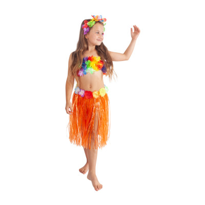 Sukňa Hawaii detská 45 cm, oranžová