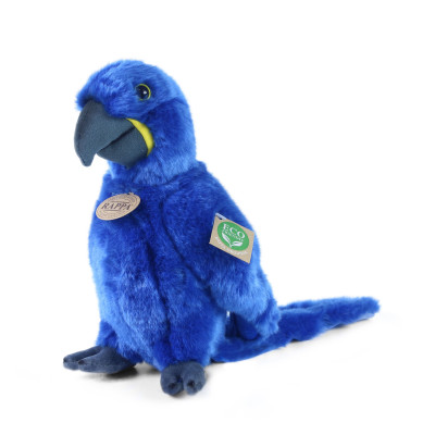 Plyšový papagáj modrý ara hyacintová stojaci, 23 cm, ECO-FRIENDLY