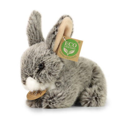 Plyšový králik tmavosivý ležiaci, 17 cm, ECO-FRIENDLY