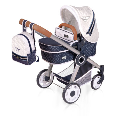DeCuevas 80537 Skladací kočík pre bábiky 3 v 1 s batôžkom TOP Collection 2020 - 70 cm