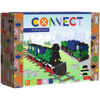 TREFL 61976 Klocki Connect 2w1 - Pociąg / Ciężarówka z przyczepą