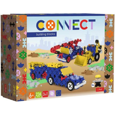 TREFL 61979 Klocki Connect 2w1 - Pojazdy budowlane / SUV z przyczepą