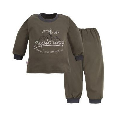 EWA 954743 Chlapčenské pyžamo Run&Fun khaki 122