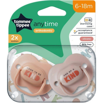 TOMMEE TIPPEE TTP433544 Smoczek uspokajający ANY TIME 6-18m 2pak