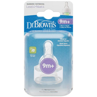 Dr.Browns 313 Smoczek silikonowy do butelki Standard poziom 4 2-pak
