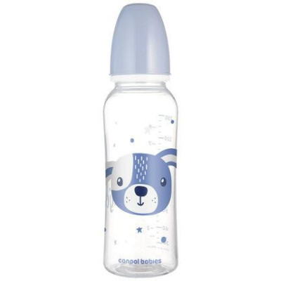 CANPOL 11/841 Butelka standardowa 250ml CUTE ANIMALS niebieska