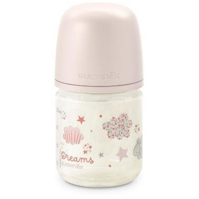 SUAVINEX | Fľaša SKLO DREAMS 120 ml fyziologická SX PRO +0 XS - ružová