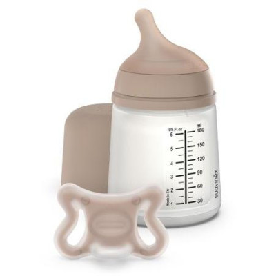 SUAVINEX | SADA ANTIKOLIKOVÁ Zerø.Zerø™ MEDIUM FĽAŠA 180 ml A + cumlík Zerø.Zerø™ -2/ 2M
