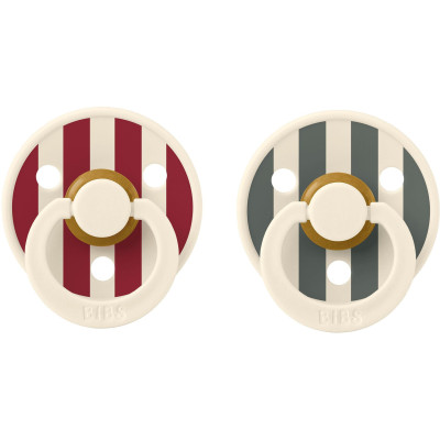 BIBS STUDIO Colour Pin cumlíky z prírodného kaučuku 2ks - veľkosť 2 - Ruby Pine Mix