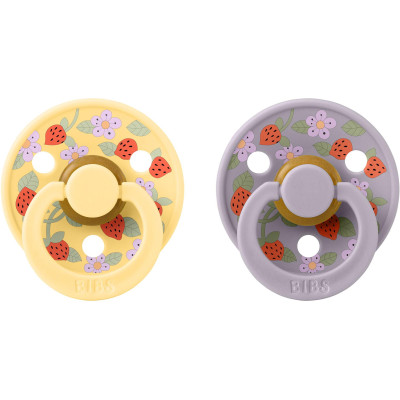 BIBS x LIBERTY Colour cumlíky z prírodného kaučuku 2ks - veľkosť 1 - Strawberries and Cream Pale Butter Mix