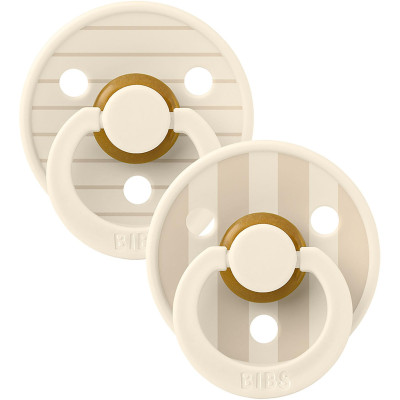 BIBS STUDIO Colour Pin cumlíky z prírodného kaučuku 2ks - veľkosť 2 - Ivory Vanilla Mix