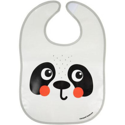 CANPOL 9/232_whi Śliniak zmywalny z kieszenią BabiesBoo panda