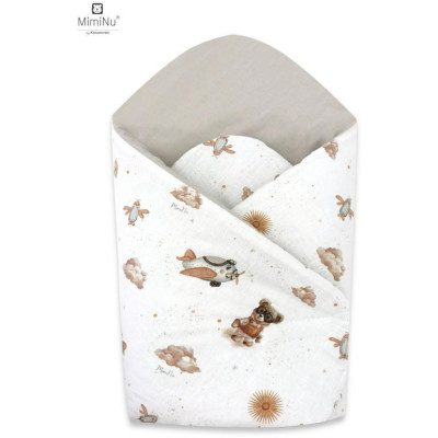 KIECZMERSKI Rożek niemowlęcy usztywniony 75x75 cm MIMINU DESIGN Misie beżowe bawełna 100%