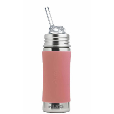 Pura nerezová fľaša so slamkou 325 ml - Rose