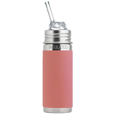 Pura TERMO fľaša so slamkou 260ml - Rose