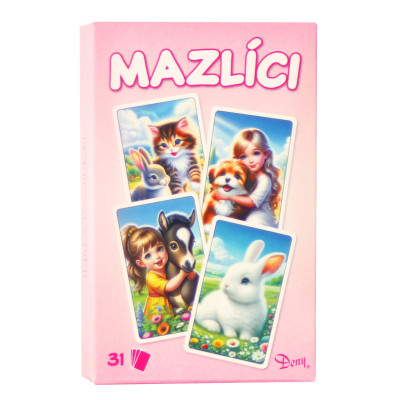 Karty Čierny Peter zvierací maznáčikovia ružový
