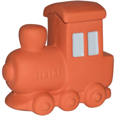 Tikiri Vroom Vroom - hrkálka a hryzátko z prírodnej gumy - Vláčik