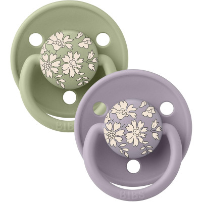 BIBS x LIBERTY De Lux cumlíky zo silikónu 2ks - one size - Fossil Grey / Sage