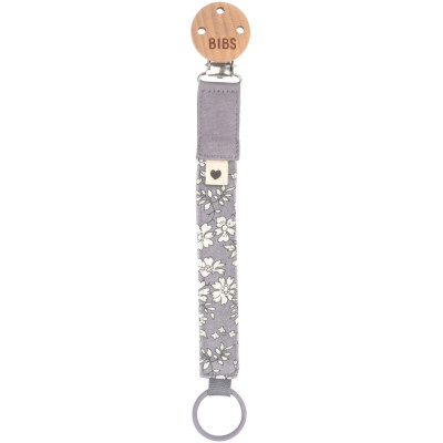 BIBS x LIBERTY klip na cumlík z BIO bavlny - Fossil Grey