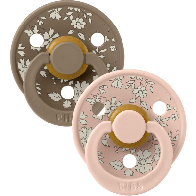 BIBS x LIBERTY Colour cumlíky z prírodného kaučuku 2ks - veľkosť 2 - Blush/Dark Oak